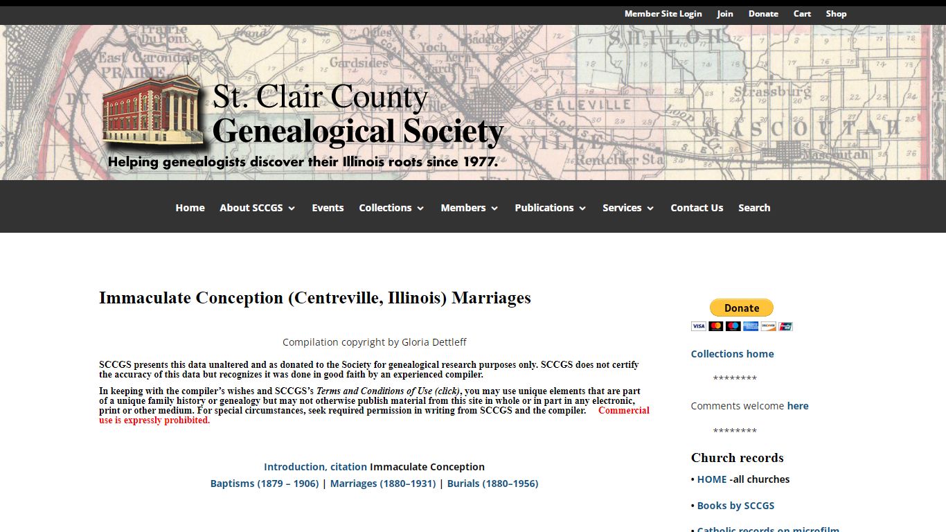 Immaculate Conception (Centreville, Illinois) Marriages ...