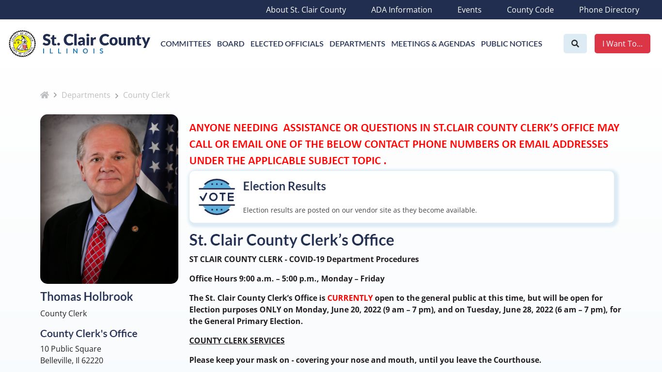 County Clerk | Departments - St. Clair County, Illinois
